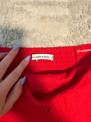 Abercrombie & Fitch Red Strapless Button-Front Tube Top thumbnail 3