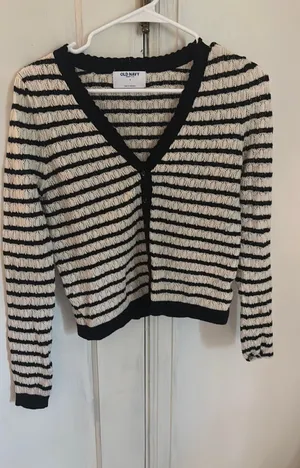 Old Navy Blouse Long Sleeve Striped Button Up thumbnail 1