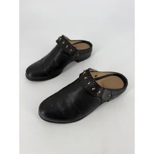 Ariat Clogs Women 8.5 Black Leather Beaded Whipstitch Western Boho Mules thumbnail 9