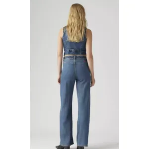 New Levi's 27x34 Ribcage Wide Leg Braided Women's Jeans Big Yikes Dark Wash thumbnail 3