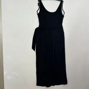 Reformation Black Wrap Midi Dress Tie Waist Sustainable Lyocell Stretch Size S thumbnail 3