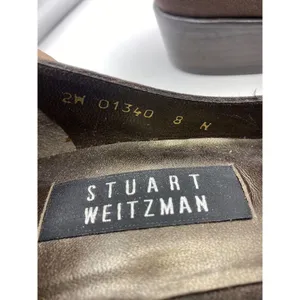 Stewart Weitzman Women's Brown Chunky Block ‎ Heal Flats Square Toe Size 8N thumbnail 9