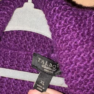 Talbots Petites wool Silk Drapey Waterfall Cardigan‎ purple size XL thumbnail 3