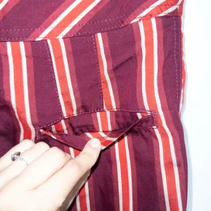 Free People Burgundy Red Striped Seamed Like The Right Thing Cropped Pants 0 thumbnail 9