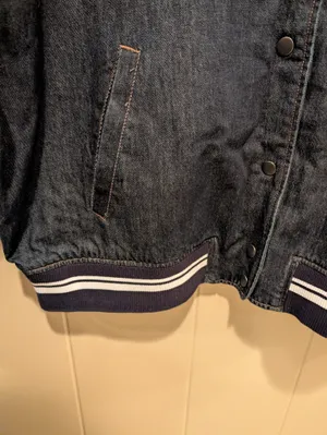 Old Navy Dark Denim Bomber Jacket thumbnail 5