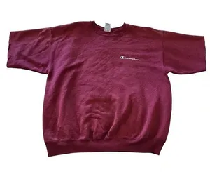 Champion vintage distressed sweatshirt, maroon size large thumbnail 1