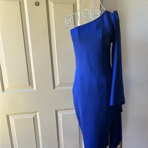 No Comment Chic One-Shoulder Royal Blue Dress thumbnail 7