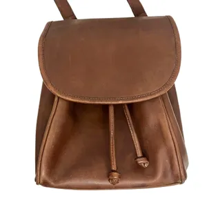 Vintage Coach Flap Drawstring Brown Leather Crossbody thumbnail 2