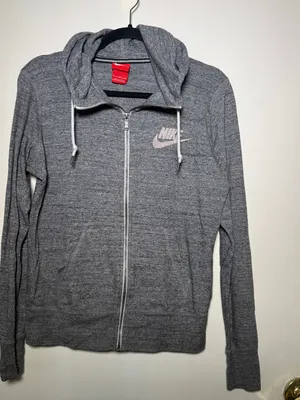 Nike Women’s Gray Full-Zip Hoodie Jacket Medium thumbnail 1