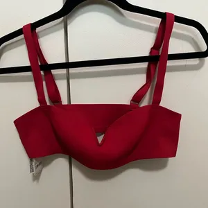 Free‎ People Notched Lily Scuba Bralette - Haute Red, Size Medium thumbnail 5