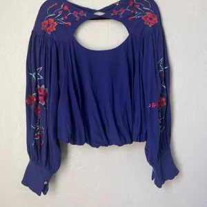 Free People Lita embroidered cutout long sleeve top size m thumbnail 3