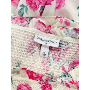 LoveShackFancy Womens Dress Elise Midi Smocked Floral Layered Cottagecore XL thumbnail 4