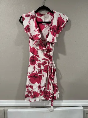 Free People Floral Mini Wrap Dress thumbnail 2