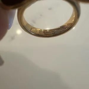 Coach Gold Bow Ring with Navy and White Stripes thumbnail 3
