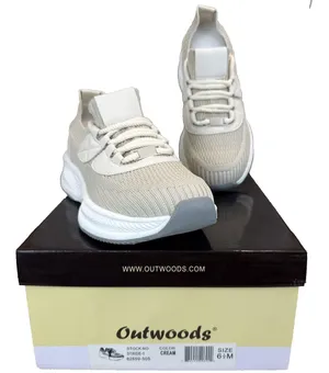Outwoods Women's lightweight athletic mom sneaker resort travel cream color 6.5 comfort thumbnail 1
