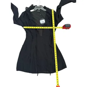 White Fox "Falling To Pieces" Long Sleeve Mini Dress in black size medium thumbnail 5
