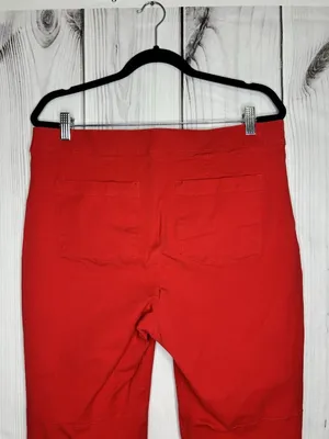 SPANX Pants Womens Sz XL (36x24) Red Polished Kick Flare Cropped Pull On 20367Q thumbnail 5