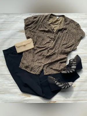 Ava & Viv black stretch crop ankle length slacks pants work going out winter 16W thumbnail 9