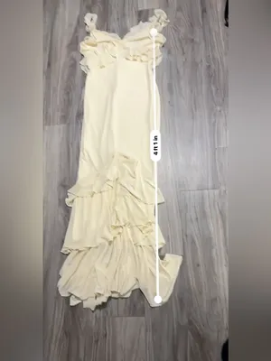 SHEIN Pale Yellow Ruffle V-Neck Maxi Dress thumbnail 8