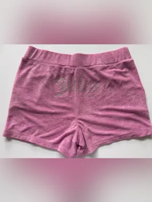 Juicy Couture Dewberry Pink Terry Rhinestone Hoodie Shorts Set NWT L Y2K thumbnail 7