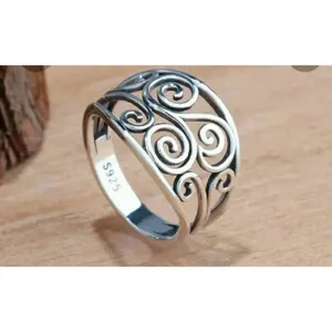 NEW Solid Heavy Boho Filigree 925 Sterling Silver Ring, Size 7‎ thumbnail 10