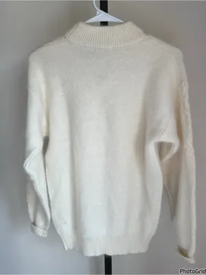 Vintage Talbots Cream Wool Blend Sweater Small NEW thumbnail 2