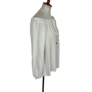 Lola And Sophie Top XS White Off Shoulder Long Sleeve Blouse Romantic Chic thumbnail 3