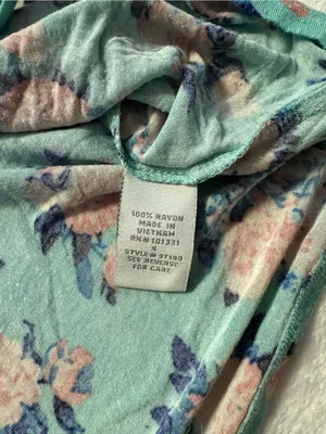 Charlotte Russe Floral Tie Front Crop Top in Blue Size Small Short Sleeve thumbnail 7