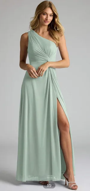 Azazie Bridesmaids Dress BROOKE AGAVE thumbnail 1