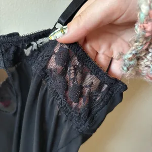 Black and Pink Mesh Padded Lingerie Top thumbnail 5