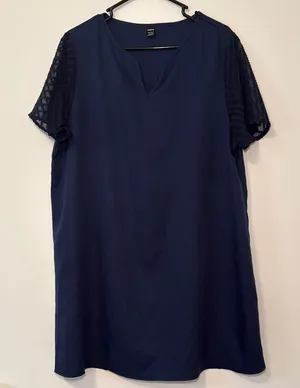 SHEIN Women’s‎ XL Navy Blue Short Sleeve Casual Dress thumbnail 1