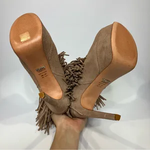 Schutz tan fringe‎ leather platform heels women’s size U.S. 7 party western thumbnail 6