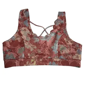 Anthropologie Daily Practice Allie Sports Bra Floral Size‎ Large Scalloped thumbnail 4