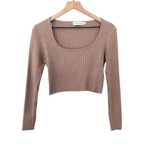 Petal and Pup Mable Mauve Clean Girl Softgirl Minimalism Boho Crop Sweater Top thumbnail 2