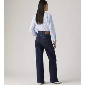 New Levi's 29x34 Premium Ribcage Wide Leg Women's Jeans Shaded View Dark Wash thumbnail 2