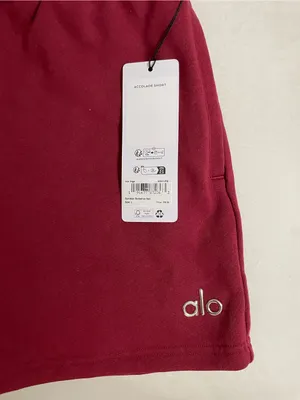 ALO Yoga NWT Accolade Shorts Summer Romance Red Fleece Drawstring Shorts Size L thumbnail 5