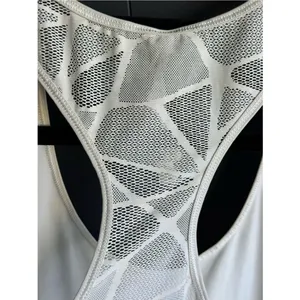 Lululemon Goal Crusher Tank w/ Patterned Mesh Back, Size 4, White, VGUC thumbnail 7