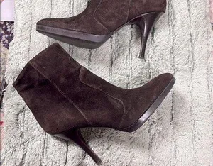 Via Spiga Elegant Brown Suede Women's Ankle Boots made in Italy 8M thumbnail 1