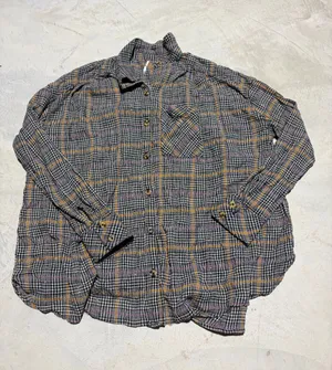 Free people Plaid Button-Up cotton Shirt medium thumbnail 1