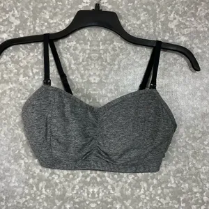 Motherhood Gray Cinched Pullover Wireless Nursing Bra - Size Small - Adjustable thumbnail 1