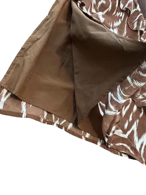 WDNY flowy tiered brown white tribal abstract wedding guest lined sundress NWT M thumbnail 7