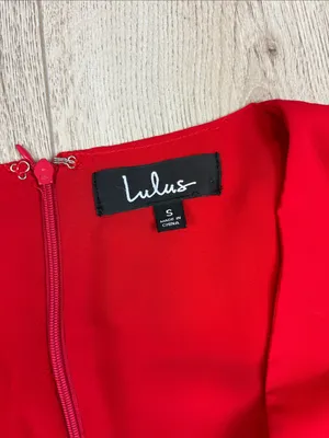 Lulu's Red Knot-Front V-Neck Mini Dress Size S thumbnail 3
