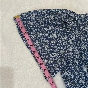 She + Sky Blue and White Boho Preppy V-Neck Flutter Sleeve Sundress Size Medium thumbnail 7