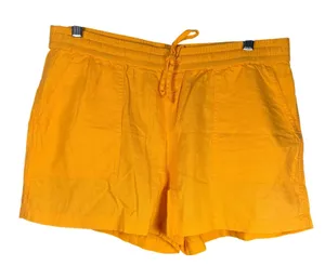 J.Crew Linen Blend Yellow‎ Drawstring Shorts Coastal Summer Resort Medium thumbnail 1