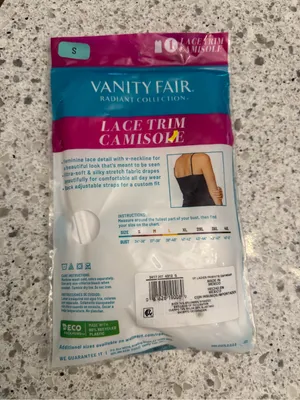 Vanity Fair Lace Trim Camisole - Black & White thumbnail 2