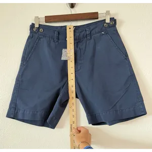 NEW Free People Navy Chino Shorts Womens Size 2 Preppy Coastal Cotton Casual thumbnail 8