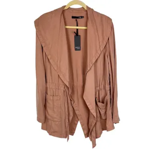 NEW Max Jeans Lightweight Belted Shawl Collar Jacket M Light Almond Tan thumbnail 2
