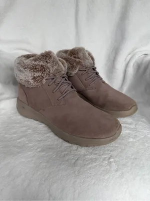 Skechers On-the-Go City 2 Winter Wishes Taupe Suede Ankle Boots 11 thumbnail 6