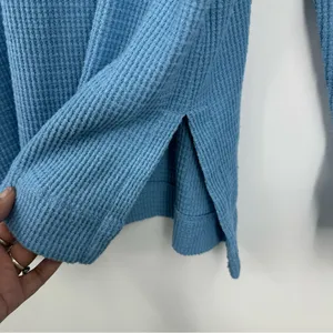 American Eagle Outfitters Blue Boho Thermal Long Sleeve Shirt Size Medium Fall thumbnail 5