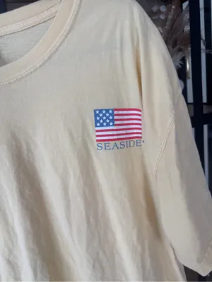 Seaside Comfort Colors USA American flag tee 30A florida butter short sleeve thumbnail 4